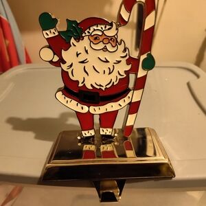 Festive Santa Claus Stocking Holder - Red and Green